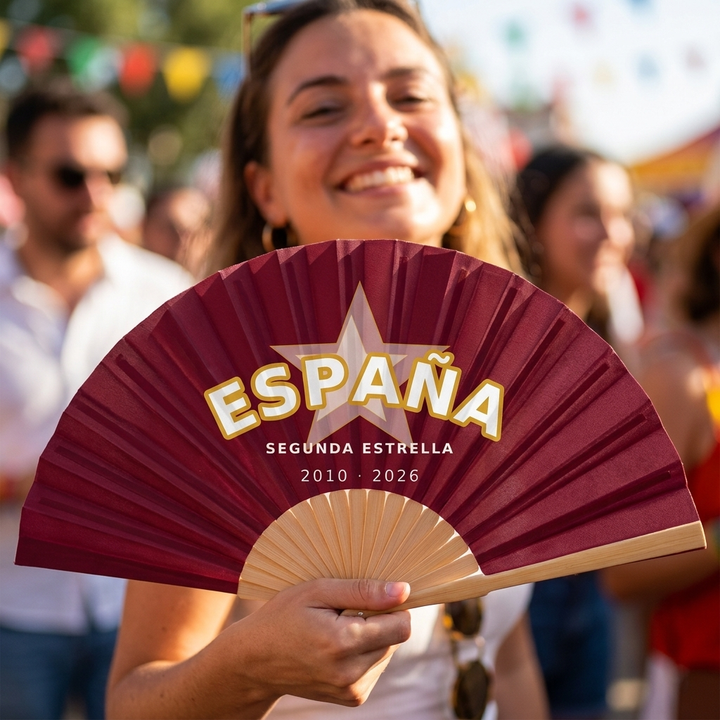 Abanico ESPAÑA SEGUNDA ESTRELLA