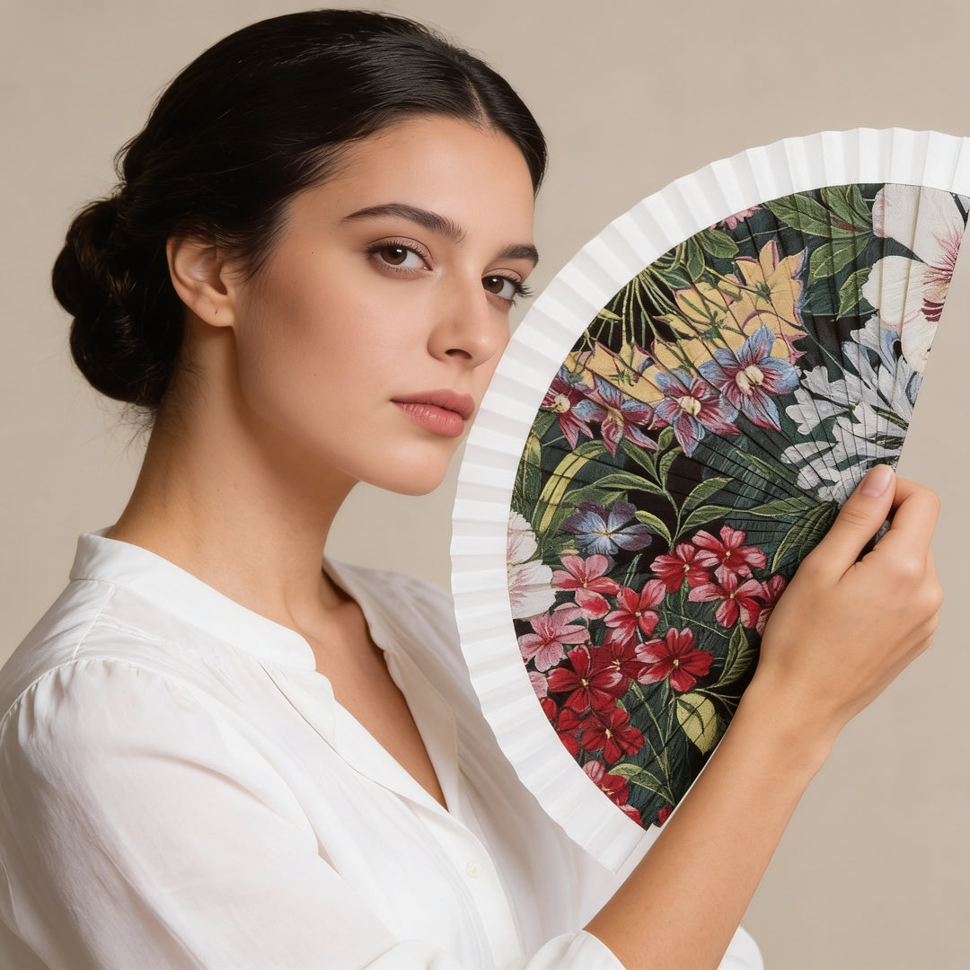 Abanico Mantón Manila FLORAL