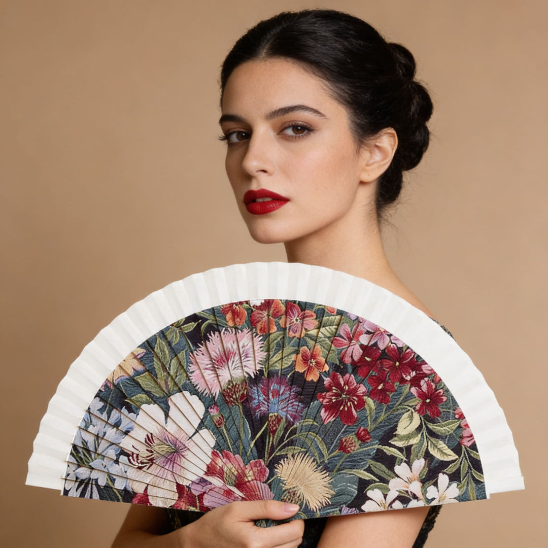 Abanico Mantón Manila JARDÍN ORIENTAL
