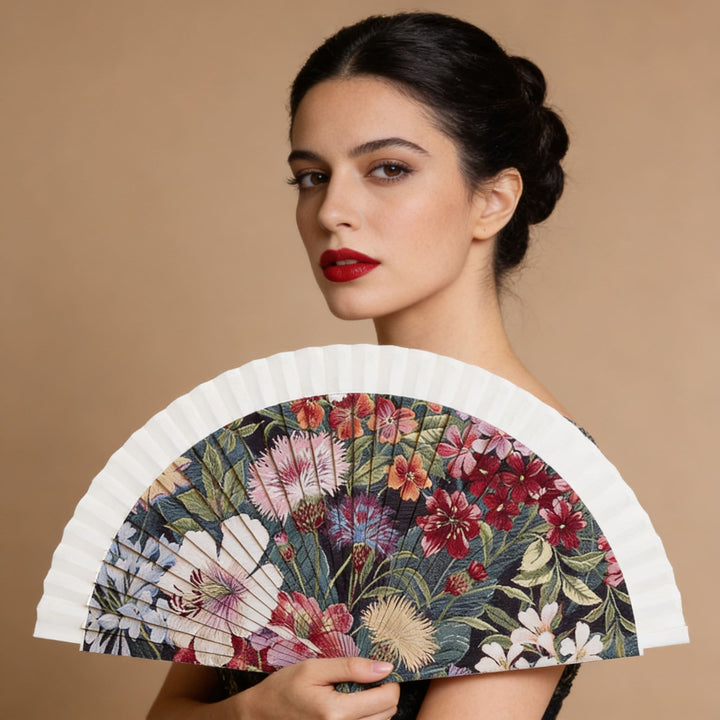 Abanico Mantón Manila JARDÍN ORIENTAL