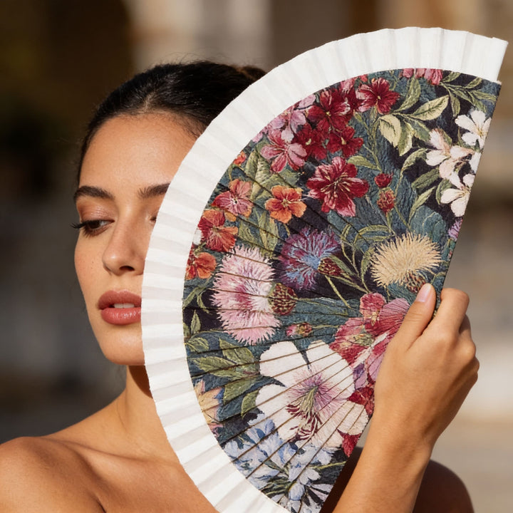 Abanico Mantón Manila JARDÍN ORIENTAL