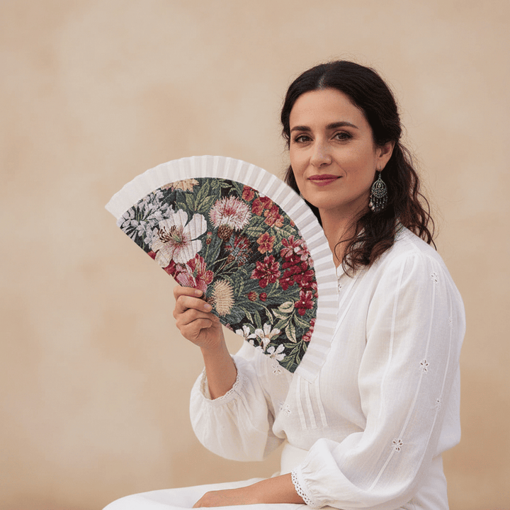 Abanico Mantón Manila JARDÍN ORIENTAL