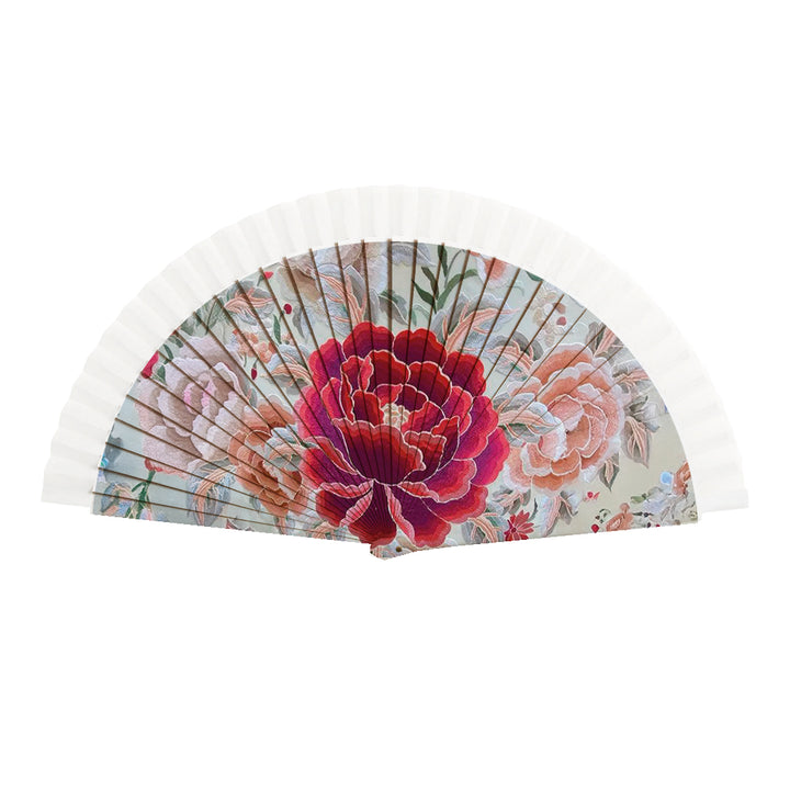 Abanico Mantón Manila PEONÍA ROJA