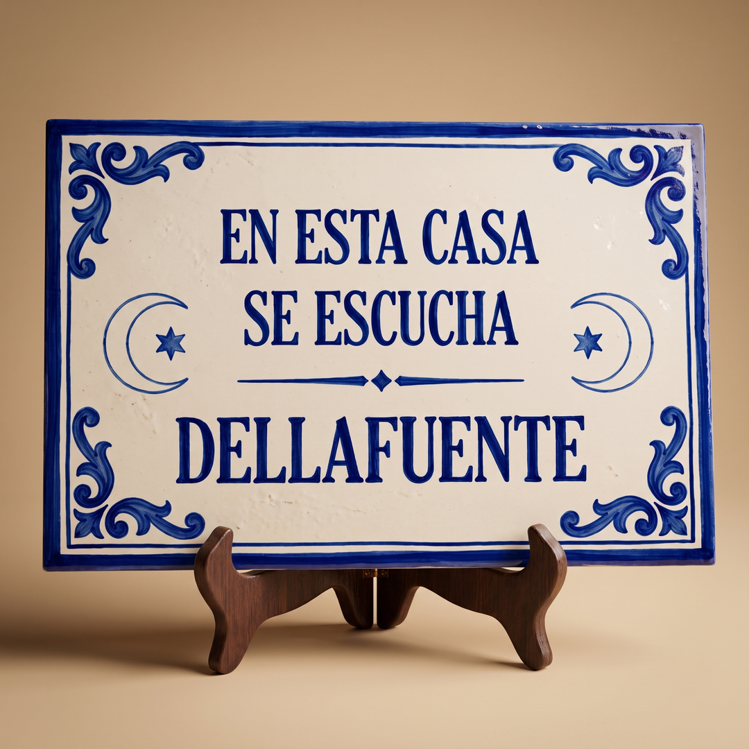 Azulejo homenaje "Dellafuente" 30x20 cm.