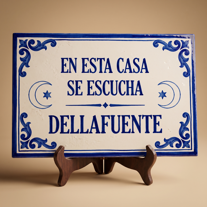 Azulejo homenaje "Dellafuente" 30x20 cm.