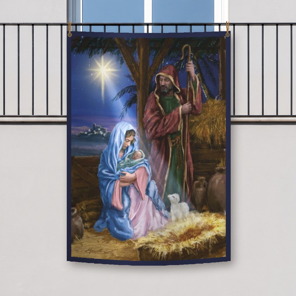 Balconera de Navidad Feliz Navidad modelo 33 colgada en un balcón | Banderas Porras
