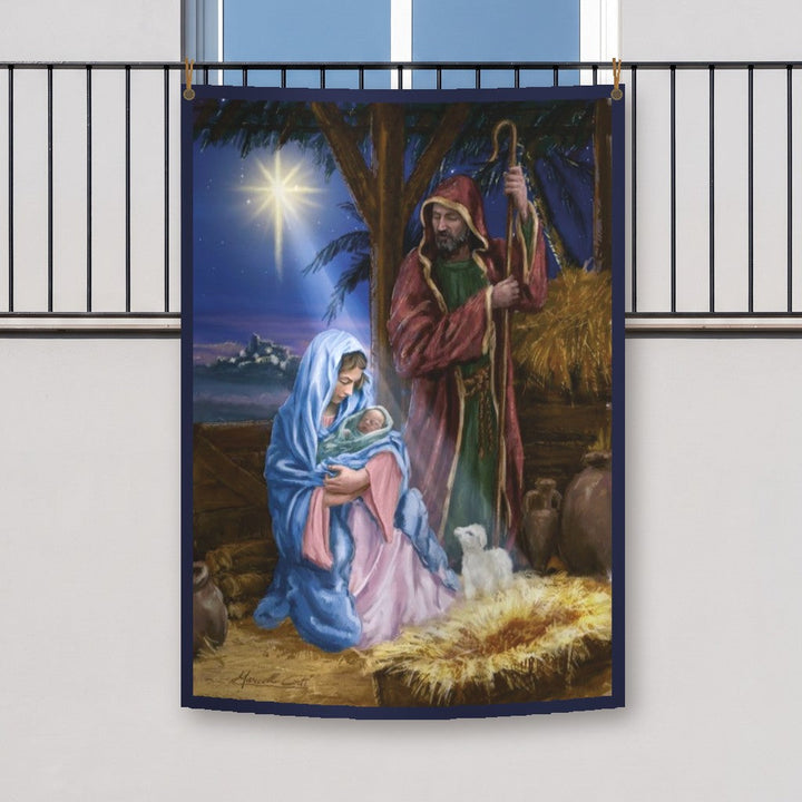 Balconera de Navidad Feliz Navidad modelo 33 colgada en un balcón | Banderas Porras