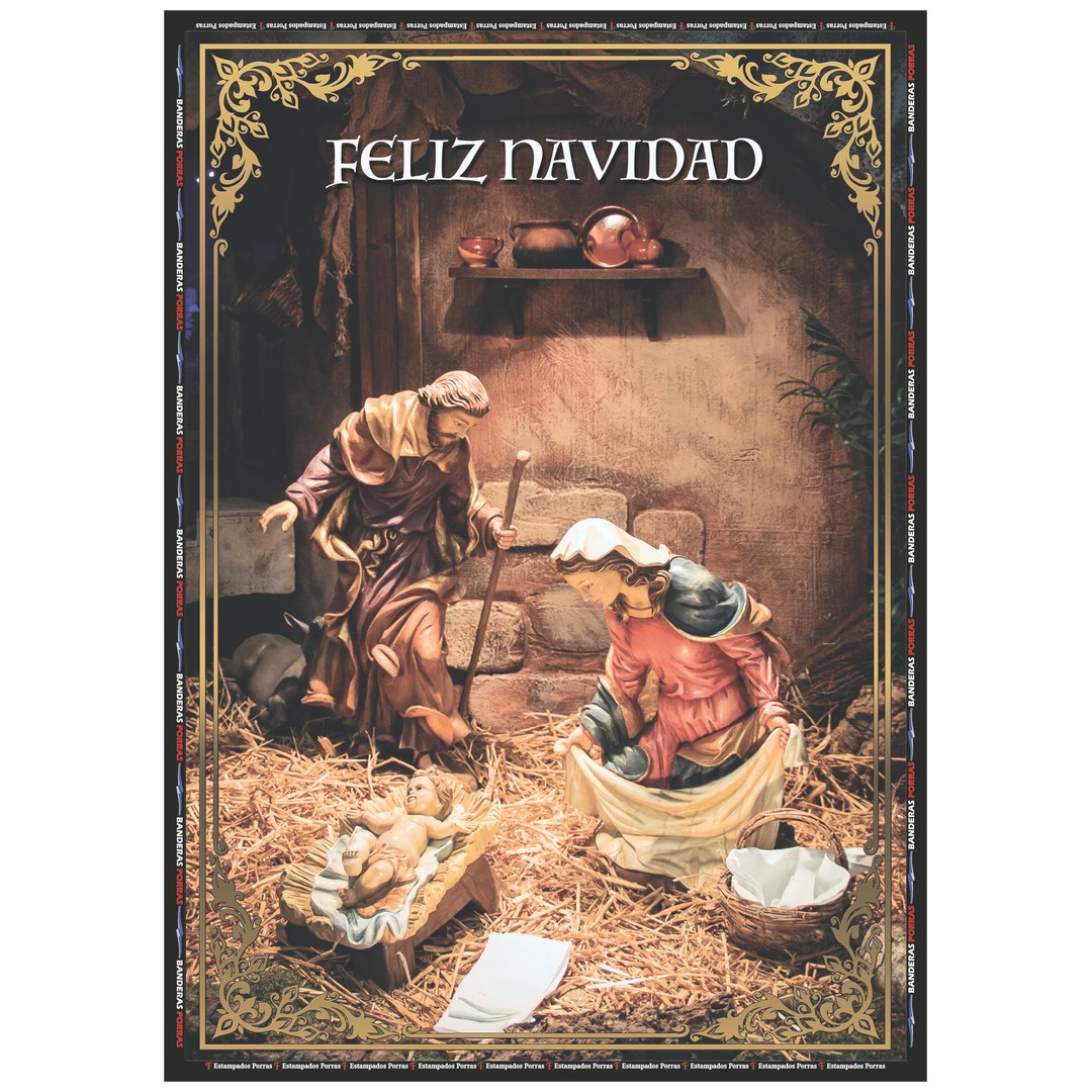 Diseño de la balconera de Navidad Feliz Navidad modelo 59 | Banderas Porras