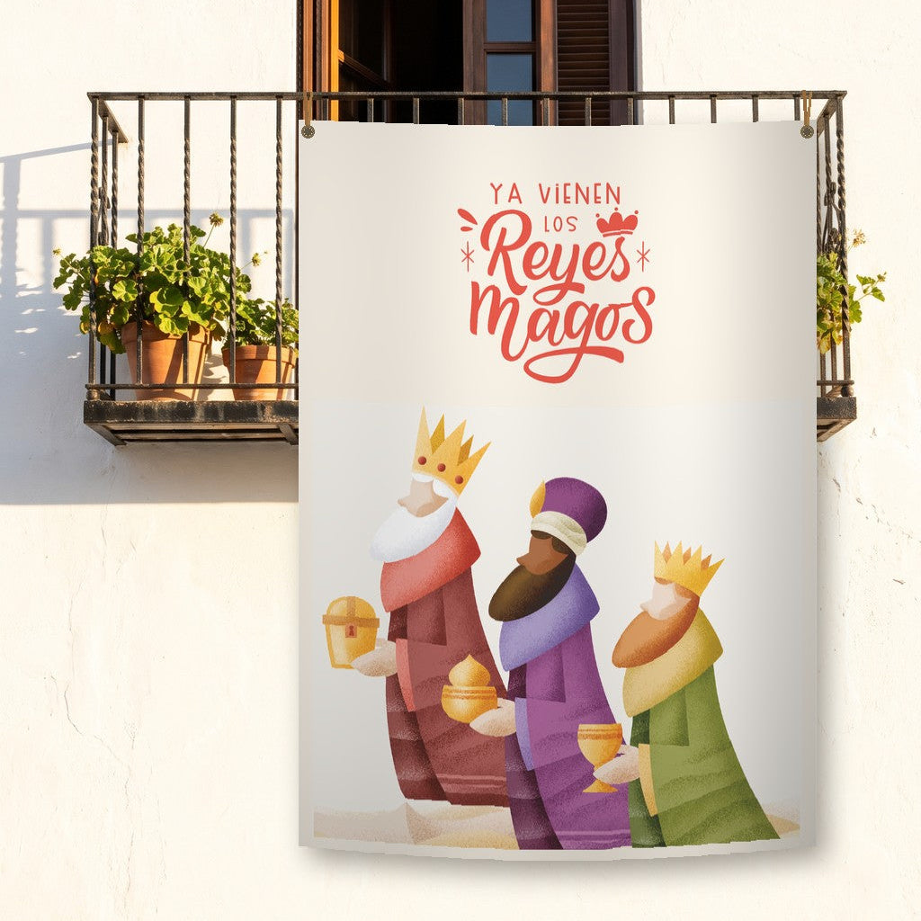 Balconera de Navidad Feliz Navidad modelo 78 colgada en un balcón | Banderas Porras