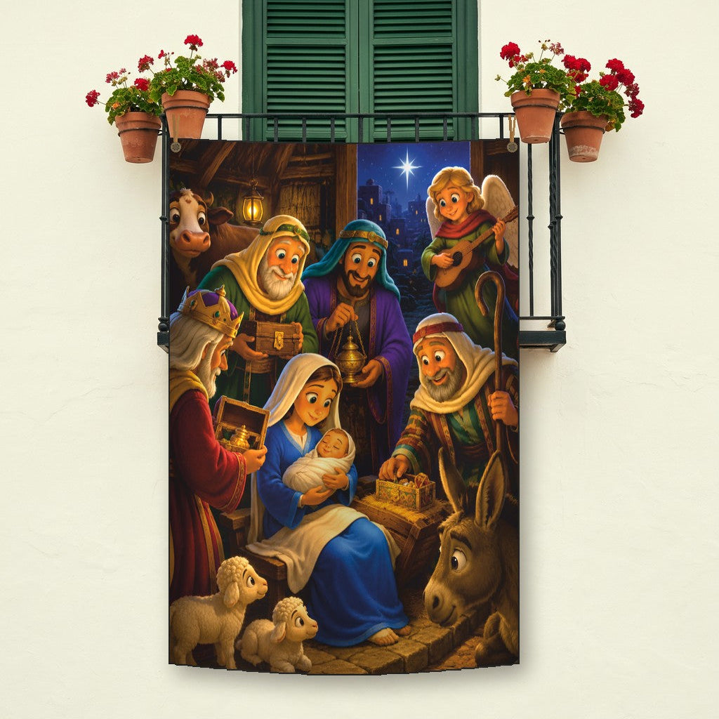 Balconera de Navidad Feliz Navidad modelo 91 colgada en un balcón | Banderas Porras