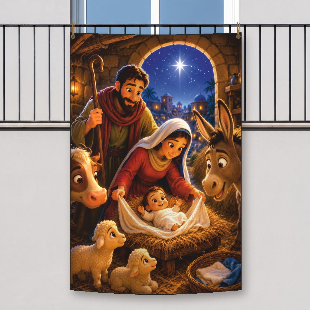 Balconera de Navidad Feliz Navidad modelo 92 colgada en un balcón | Banderas Porras