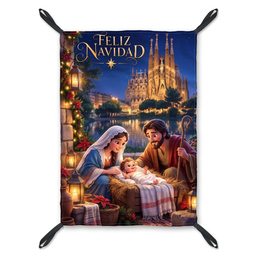 Diseño de la balconera de Navidad Barcelona Sagrada Familia infantil | Banderas Porras