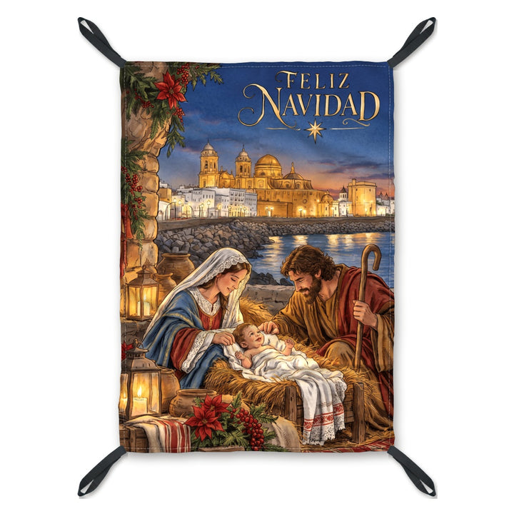 Balconera de Navidad Cádiz modelo CAD2 (ilustrada) con lazos en las esquinas | Banderas Porras