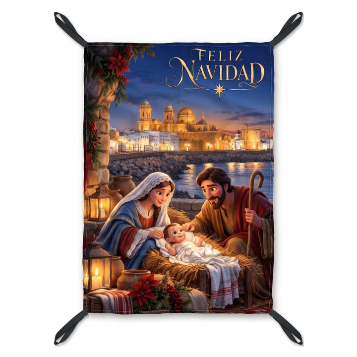 Balconera de Navidad Cádiz modelo CAD3 (infantil) con lazos en las esquinas | Banderas Porras