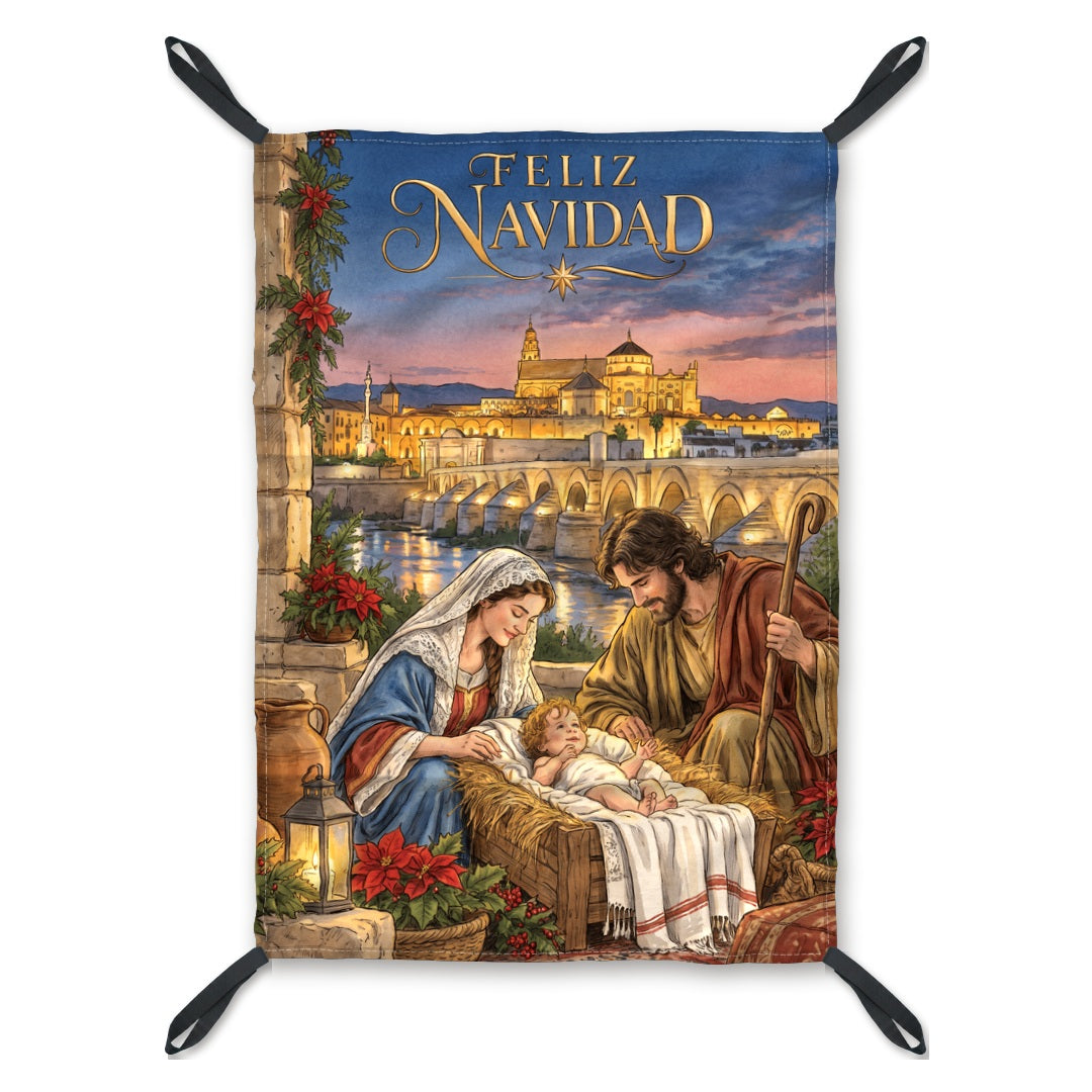 Balconera de Navidad Córdoba modelo COR2 (ilustrada) con lazos en las esquinas | Banderas Porras