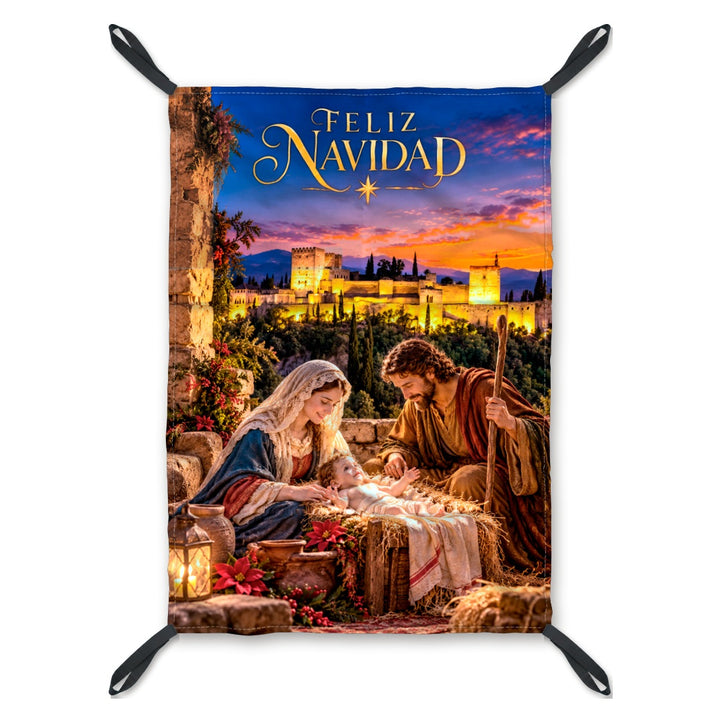 Balconera de Navidad Granada modelo GRA1 (realista) con lazos en las esquinas | Banderas Porras