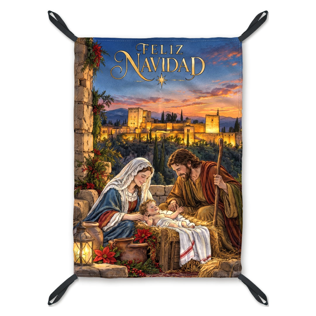 Balconera de Navidad Granada modelo GRA2 (ilustrada) con lazos en las esquinas | Banderas Porras