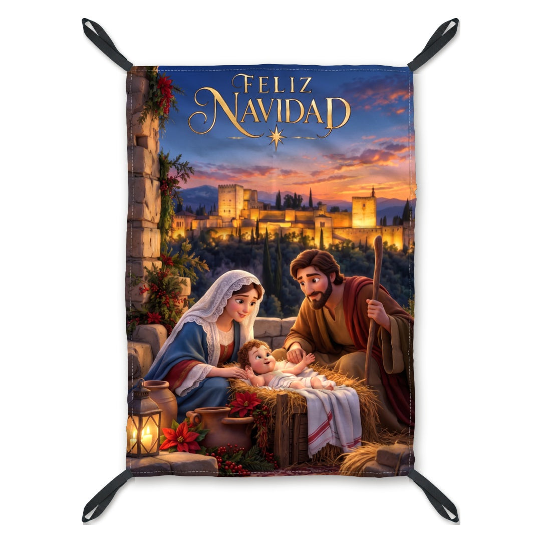 Balconera de Navidad Granada modelo GRA3 (infantil) con lazos en las esquinas | Banderas Porras