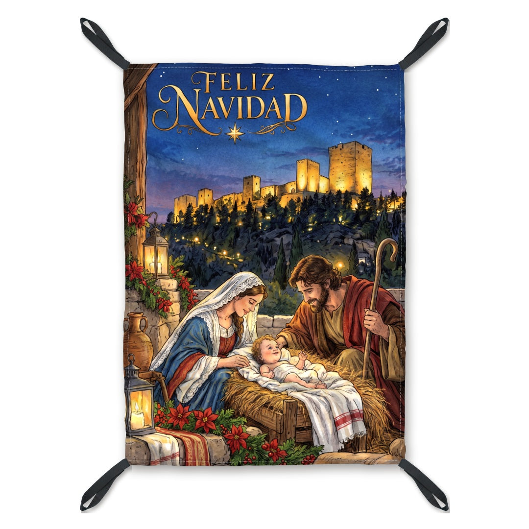 Balconera de Navidad Jaén modelo JAE2 (ilustrada) con lazos en las esquinas | Banderas Porras
