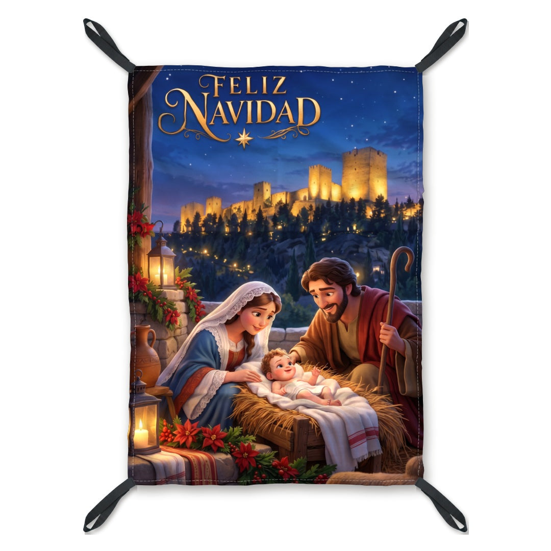 Balconera de Navidad Jaén modelo JAE3 (infantil) con lazos en las esquinas | Banderas Porras