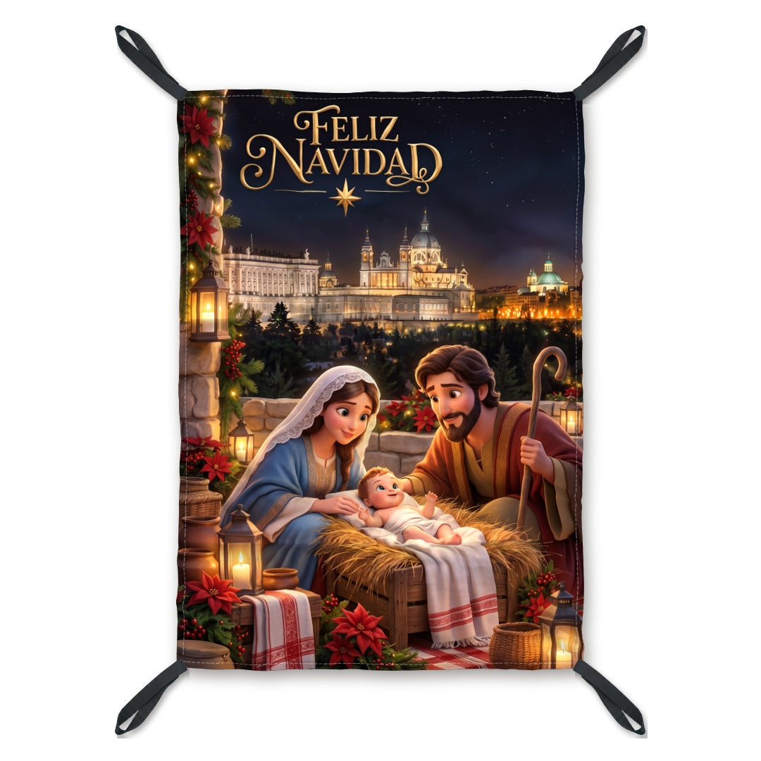 Balconera de Navidad Madrid modelo MAD3 (infantil) con lazos en las esquinas | Banderas Porras