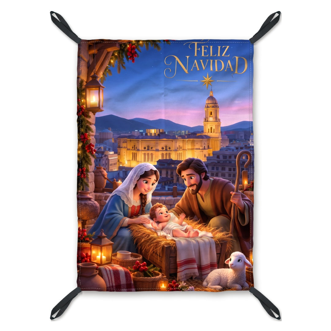 Balconera de Navidad Málaga modelo MAL2 (infantil) con lazos en las esquinas | Banderas Porras