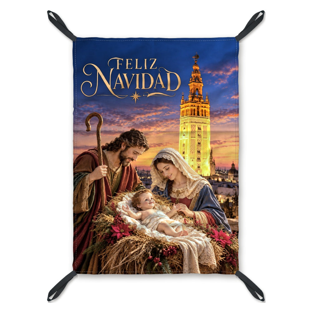Balconera de Navidad Sevilla modelo SEV1 (realista) con lazos en las esquinas | Banderas Porras