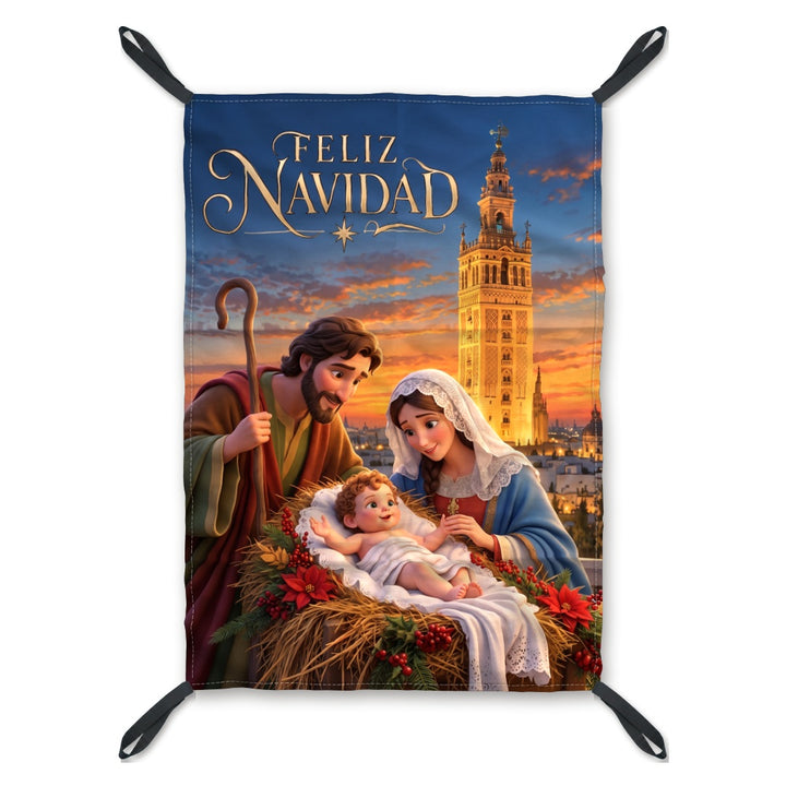 Balconera de Navidad Sevilla modelo SEV3 (infantil) con lazos en las esquinas | Banderas Porras