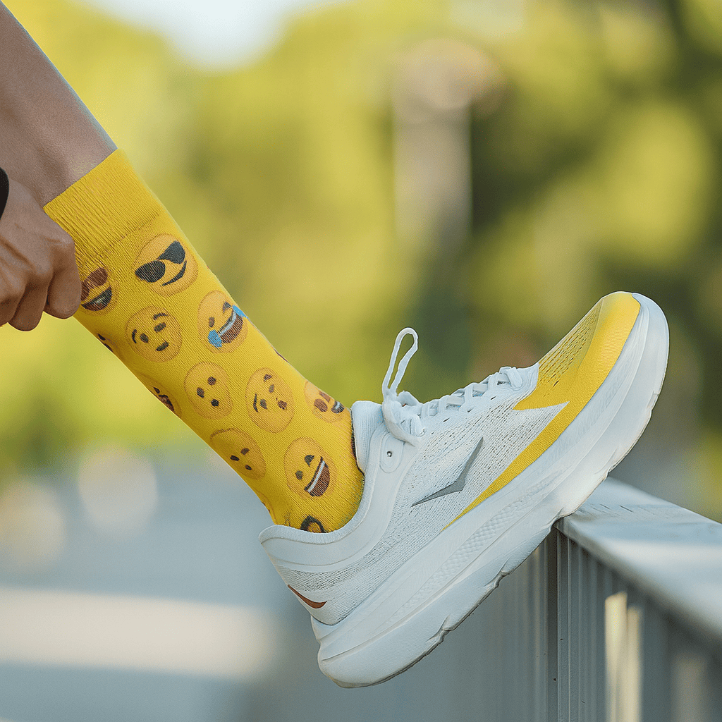 Calcetines personalizados impresos a todo color de talon a puntera