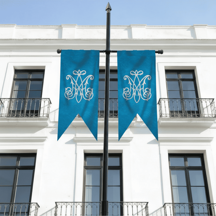 GALLARDETE AVE MARÍA AZUL