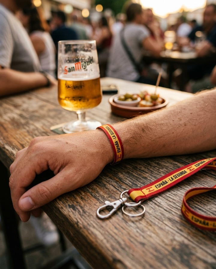Pulsera y lanyard LA SEGUNDA, detalle