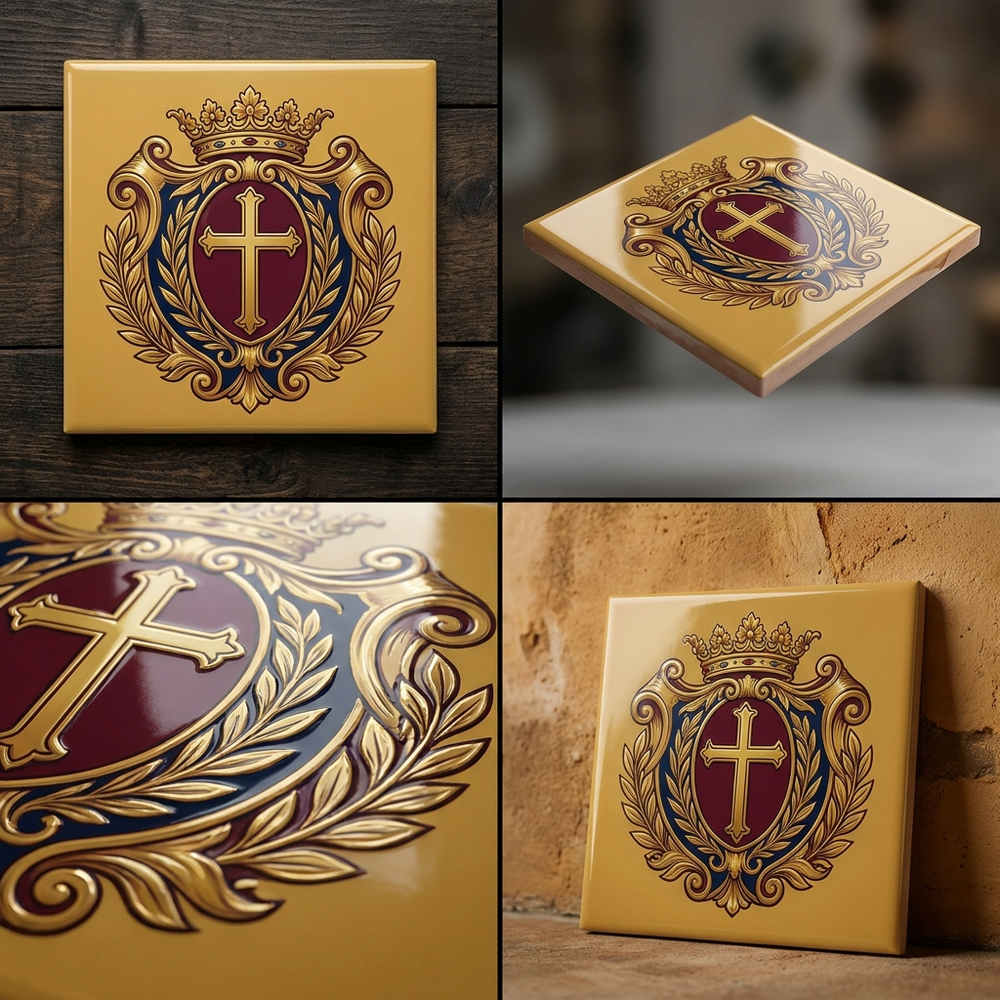 Azulejo escudo de hermandad - ángulo 45 grados